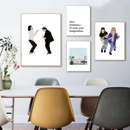 Abstract Figure Picture Home Decor Nordic Canvas Painting Wall Art Dance Inspirational Modern Posters and Prints for Bedroom