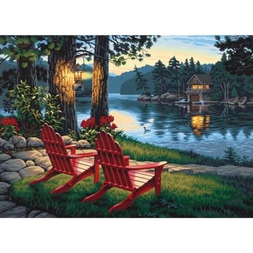 5D DIY Diamond Painting Landscape Lake Cross Stitch Craft Kit Wall Stickers for Living Room Decoration Diamond Embroidery mosaic