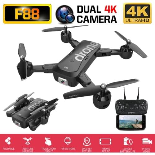 F88 RC Drone with 4K HD Camera Optical Flow Positioning GPS WIFI FPV Foldable Radio Controlled Helicopter Quadrocopter Toy Gift