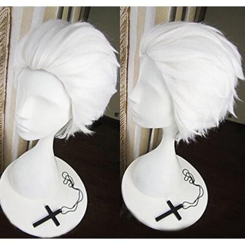 Fate Stay Night Go Extra Archer Emiya Short White Heat Resistant Synthetic Hair Cosplay Costume Wig + Free Wig Cap