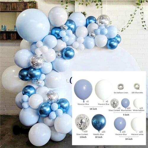 Macaron Ocean Latex Balloon Birthday Party Supplies Wedding Decoration Scenery Balloon Chain Set 097 Blue