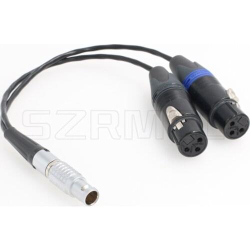 Mic Audio Breakout Input Cable 10 pin Male to Dual XLR 3 pin Female for Atomos Shogun Inferno Monitor Record