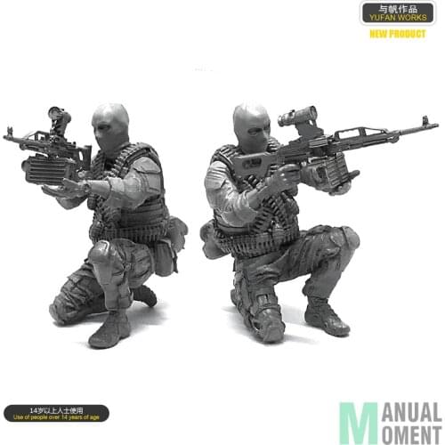 Miniature 1/35 CS Counter-strike Machine Gunner Individual Soldier Resin Model Figure Kit LOO-31