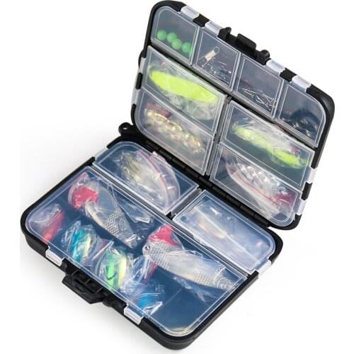 36PCS Fishing Lures Set Mixed Baits Kit Spoon Hooks with Box Artificial Bait Pesca Fishing Tackle Accessories Rotating Sequins