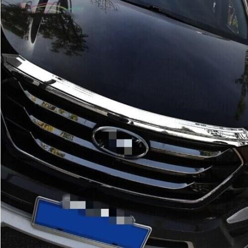 Car styling ABS chrome engine trim chrome hood guard for Hyundai Santa Fe IX45 2013 2014 2015 2016 2017
