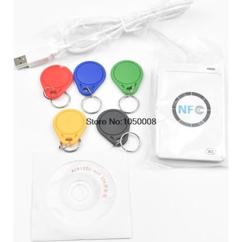 NFC ACR122U RFID Smart Card Reader Writer Copier Duplicator Writable Clone Software USB S50 13.56mhz ISO 14443+5pcs UID Tags