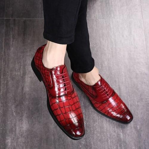 New Mens Dress Shoes Luxury Fashion Groom Wedding Shoes Mens Luxury Italian Oxford Shoes British Leather Shoes Large Size 48