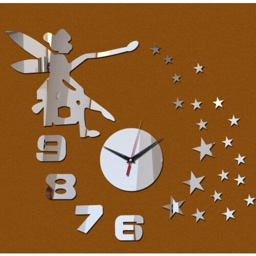 New acrylic mirror wall clock 3d stickers quartz Watch watches DIY sticker home decorating large modern living room clock