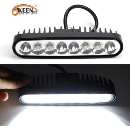 OKEEN 1pcs Universal 24w Led Work Light 12v Flood Spot Beam 3000Lm LED Worklight Bar for Motorcycle Driving Boat Car Tractor SUV