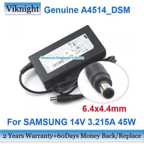 Genuine 14V 3.215A 45W AC Adapter A4514_DSM Charger For SAMSUNG LED MONITOR A4514-DSM A4514-DDY A4515_FPN Power Supply