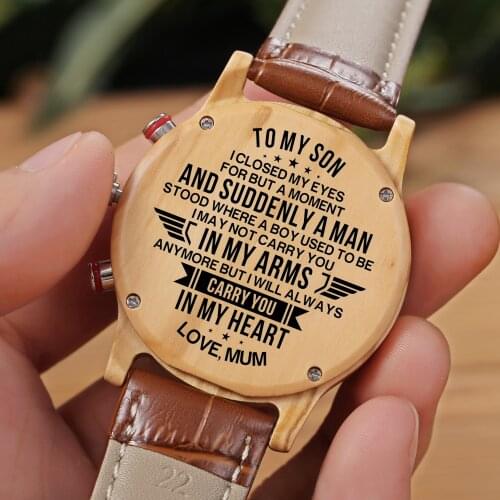From mom my son i feel so proud that you have grown in to suchSend you a surprise luxury sports carved watch gift