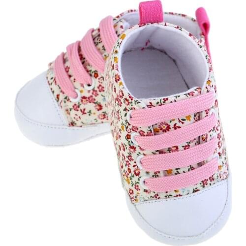 2021 Toddler Soft Soled Anti-slip Baby Canvas Floral Shoes Baby Canvas Floral Shoes Girls Printed Baby Casual Comfortable Shoes