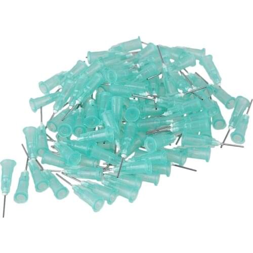 1/2'' Plastic 21Ga Stuck Connector Stainless Steel Dispenser Needles Liquid Adhesive Glue Syringe Pack of 100