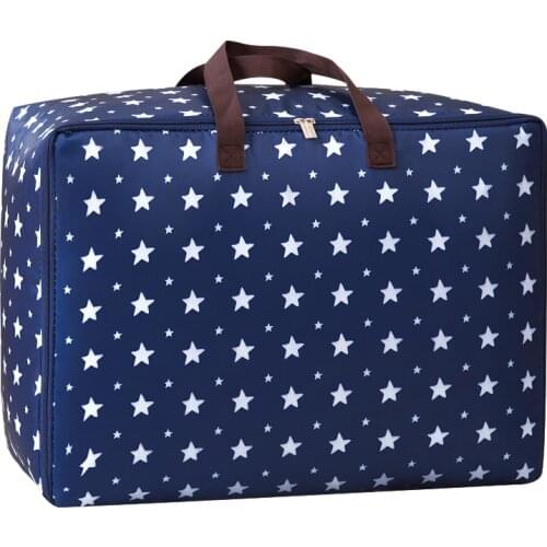 Simple Cute Print Storage Bag For Whole Family Waterproof Oxford Clothing Organizer For Wardrobe Multi Colors Tidy Container