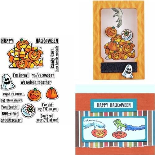 Happy Halloween Pumpkin Ghost Horrible Eyes Clear Transparent Stamp Scrapbook For Card Album Make DIY Crafts Stamp 2020