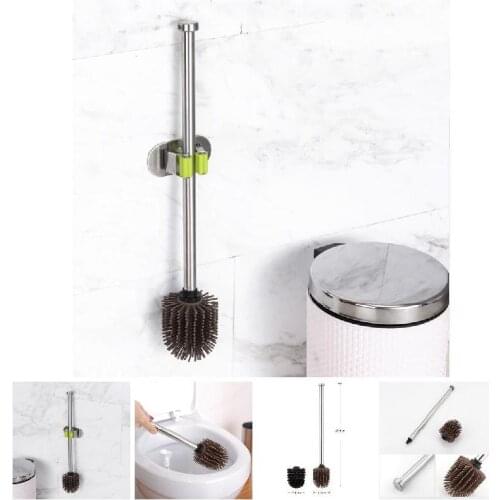 Silicone Heads, Stainless Steel Handle Toilet Brush Silicone Heads Stainless Steel Handles Replacement Cleaning Tool Hot