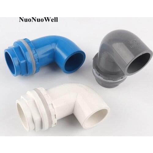 1pc 25mm PVC Pipe Connectors Hi-Quality Irrigation Aquarium Fish Tank Inlet Outlet Joints Aquatic Pet Water Tank Elbow Drainage