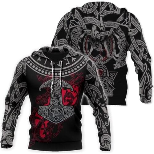 CLOOCL Fashion Vikings Tattoo Hoodie 3D Print Viking Warrior Harajuku Sweatshirt Men Women Casual Streetwear Zip Coat Pullover