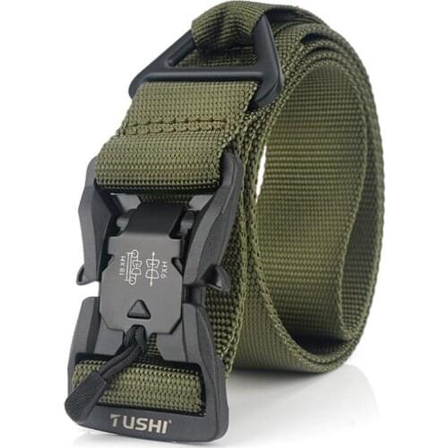 Military Nylon Tactical belt Adjustable Waist Belts with magnetic buckle Heavy Duty Army men clothing Accessories