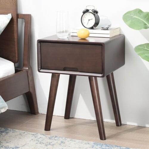 All solid wood bedside table installation-free small Nordic style ins bedroom mini simple modern small ultra narrow cabinet soli