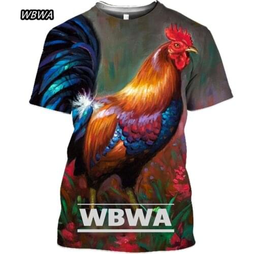WBWA 2021 Fashion 3D Printing Golden Rooster Independent Men and Women Summer New Oversized T-Shirt O-Neck Short-Sleeved Casual