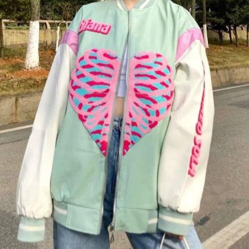 National tide love baseball uniform jacket female students 2021 spring and autumn new fashion brand American jacket sweatshirt