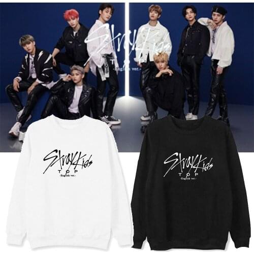 Womens long sleeved Hoodies KPOP Stray Kids Concert Same Paragraph Streetwear Oversized o-neck Sweatshirts autumn new warm Coat