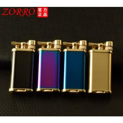 Zorro Lift arm kerosene gasoline oil lighter retro grinding wheel flint refit Metallic petrol igniter men gadgets 6.1cm 55g