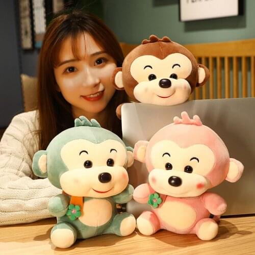 1pc 23-50cm Lovely Monkey Plush Toys Kawaii Hugging Dolls Stuffed Soft Animal Monkey with Scarf Home Decor Gift for Children