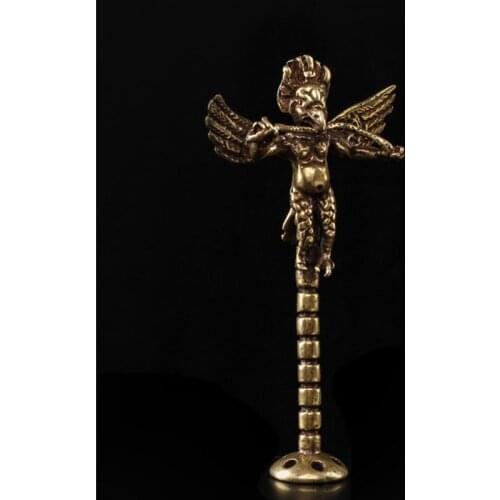 1pcs Brass Carving Pipe Pressing Rod Grinding Cigarette Press Multifunctional Cigarette Tobacco Pipes Accessories