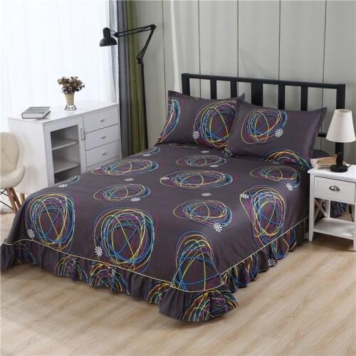 1 piece 100% high-grade active polyester printed bed linen bed skirt can be customized in various sizes