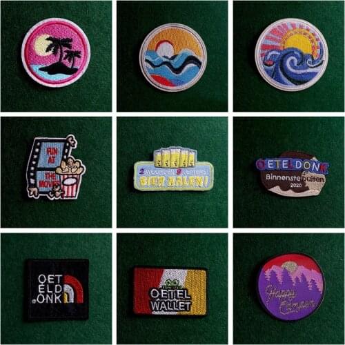 2pcs Wilderness Badge Patch Pack Sewing Stickers On Clothes Diy Outdoor Patches Embroidered Patches For Clothing Stripe Patch