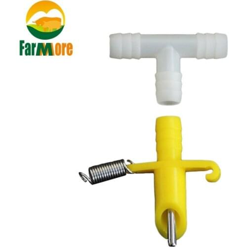 20 Set Automatic Rabbit Drinking Waterer Feeder 8mm Tee Pet Husbandry Equipment