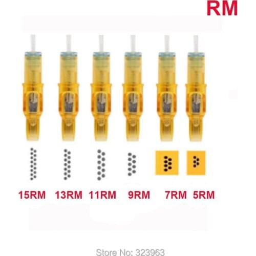 20pcs Disposable Semi-Permanent Makeup Tattoo Cartridge Needles RL/RM/M1/RS 1RL/3Rl/5RL/7RL for Pen Machine Tattoo Gun Supplies