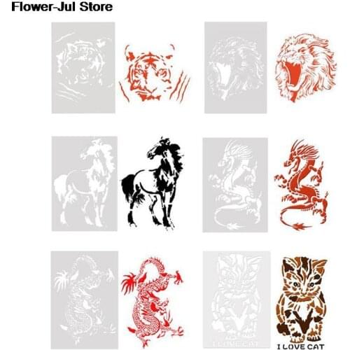 2021 Animal Layering Stencils For Walls Painting Scrapbooking Stamps Album Decorative Embossing Paper Cards DIY Craft Tools