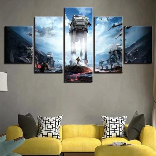 Marvel Superhero and Star War Movie 5 Pieces Canvas Painting And Print Avengers Film Anime Poster Wall Art Picture Bedroom Decor