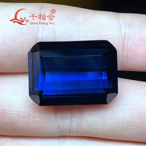 53.7g 18x25mm rectangle shape oct Bridge artificial sapphire color loose gem stone