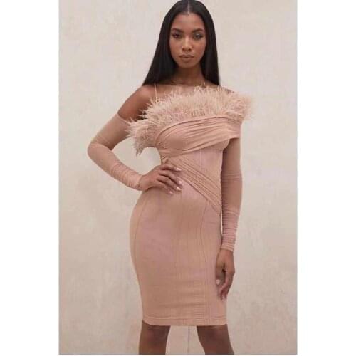 High Quality Autumn New Sexy Full Sleeve Off Shoulder Spaghetti Strap Elegant Birthday Club Dress 2021 Fashion New Clothing