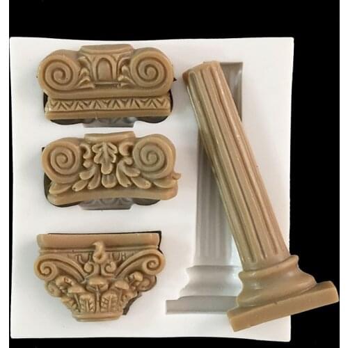 Minsunbak Chocolate Mold European Creative Relief Silicone Mold Pillar Shape Cake Decorating Tool Kitchen Accessories