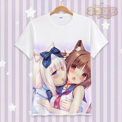 Japanese Anime NEKOPARA Cosplay T Shirt Cartoon 3D Printed Summer T-Shirt Women/Men Fashion Graphic Top Tee tshirt Costume