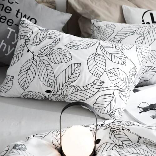 Custom Pillow case 70*70 Pure Cotton Luxury Pillowcase 50*70 50*75 Decorative Pillow Cover Bedding for Hotel Wedding Leaf