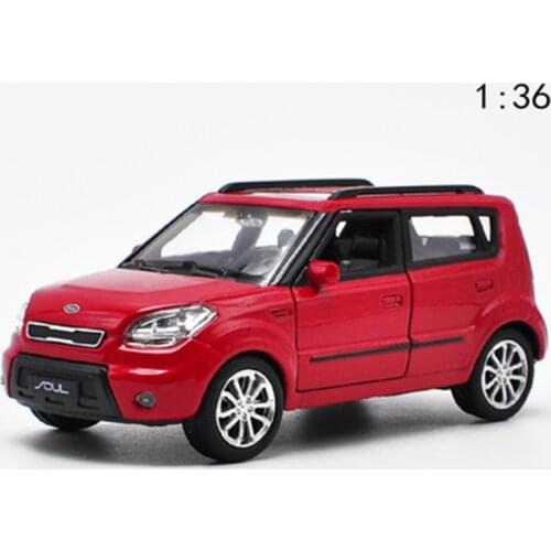 Diecast 1/36 KIA Soul Simulation Alloy Car Model Pull Back Model Cars Toy Static Display Collection Boy Birthday Gift Decoration