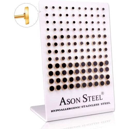 LUXUKISSKIDS 60paris/lot Mixed Shell Round Small Stud Earrings Set Stainless Steel Screw Plug Earring For Women Kids Girl Men