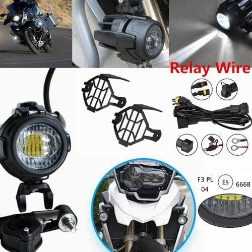 Motorcycle E9 Mark LED Fog Light & Protect Guards with Relay Wiring Harness For BMW R1200 GS /ADV F800GS Motorcycle Led Lights