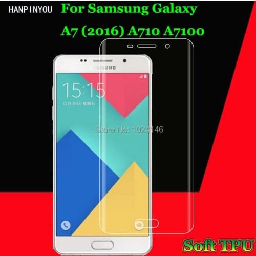 Full Coverage Clear Soft TPU Film Screen Protector For Samsung Galaxy A7 (2016) A710 , Cover Curved Parts (Not Tempered Glass)