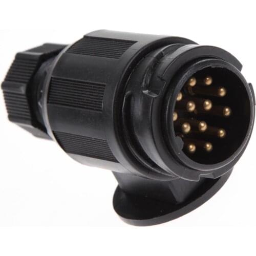 Practical 13-Pin Trailer Socket Black European-style Electrical Plug Sockets Camping RV Caravan Car Styling Trailer Socket