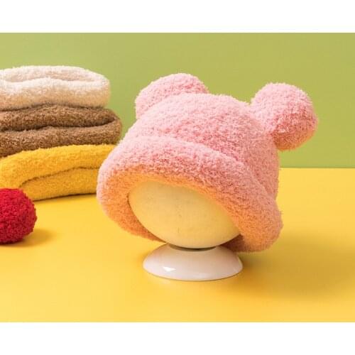 Baby Hat for Children Kids Beanie Hats for Girl Boy Baby Hats Warm Velvet Double Ball Cap Newbron Caps Childrens Winter Hat