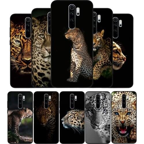 Cheetah black Silicone Phone Case For Redmi note 8 7 Pro S 8T for redmi 9 7A Cover