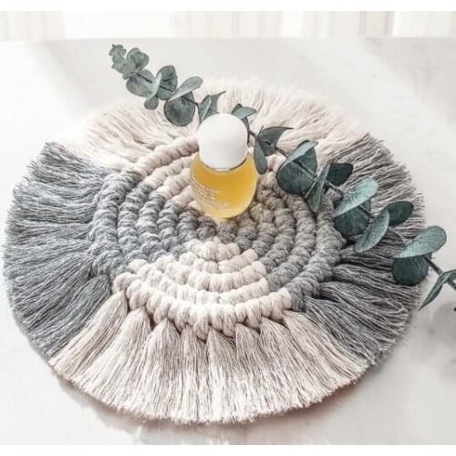 Nordic Coaster Macrame coffe Cup Pad Bohemia Table Mat Handmade Cotton Placemat Non-slip Insulation Mug Pad Kitchen Table Deoc