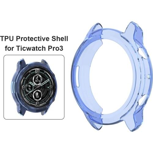 Smart Watch Protective Soft Silicone Case For Ticwatch Pro 3 Pro3 Tpu Anti-scratch Case Hollow Half Bag Shockproof Cover Case
